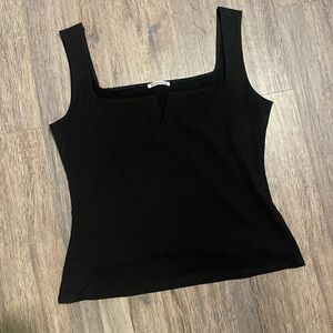 Reformation | Ossie Square Neck Ribbed Sleeveless Tank